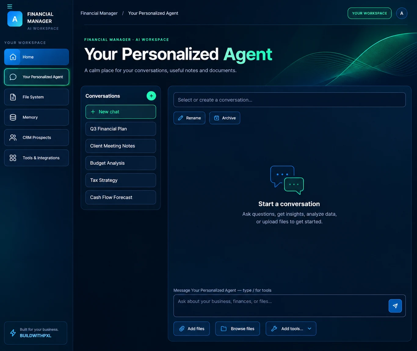 Anonymized personalized ai agents portal example
