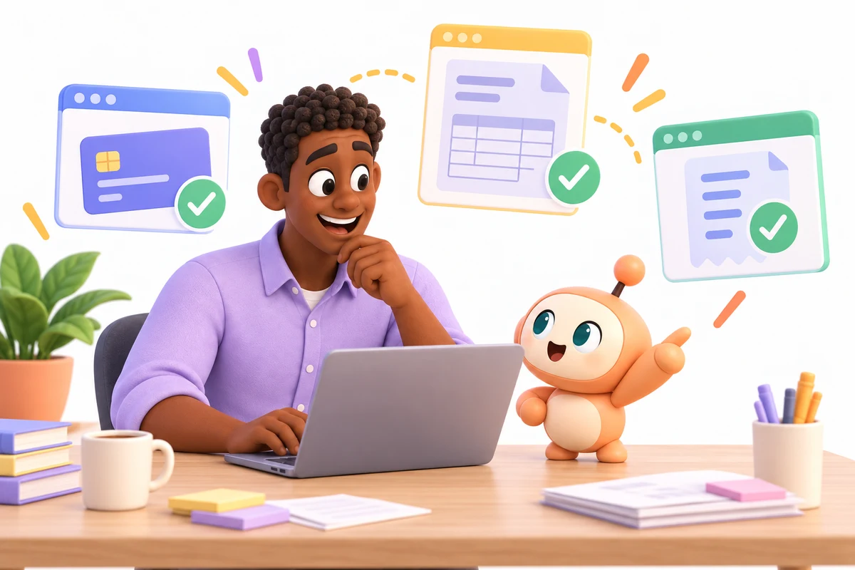 Mark checks simple payment and invoice icons with helper, no currency numbers.
